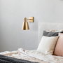 Opviq Lámpara de pared dorada con tapa de cristal